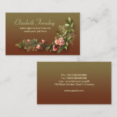 vintage visitekaartje Victoriaans rozen (Voorkant / Achterkant)