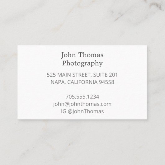 Vintage Visitekaartje Waterverf SLR-camera (Achterkant)