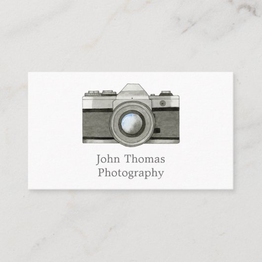 Vintage Visitekaartje Waterverf SLR-camera (Voorkant)