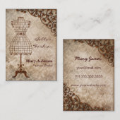 vintage visitekaartjes voor mannequine mode (Voorkant / Achterkant)