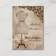 vintage visitekaartjes voor mannequine mode