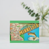 Vintage viskaart van Minnesota  Briefkaart (Staand voorkant)