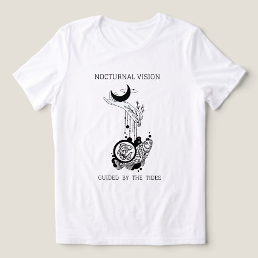 Vintage Vissen Astrologie Lijnkunst Tri-Blend Shirt (Design voorkant)