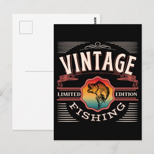 VINTAGE VISSEN GELIMITEERDE EDITIE  BRIEFKAART (Voorkant / Achterkant)