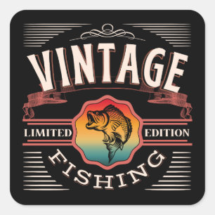 VINTAGE VISSEN LIMITED EDITION VIERKANTE STICKER