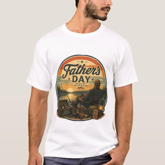 Vintage Vissen Vaderdag T-shirt (Voorkant)