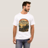 Vintage Vissen Vaderdag T-shirt (Voorkant volledig)