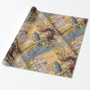 Vintage Vissen Vrouw Gothic Klassieker Cadeaupapier