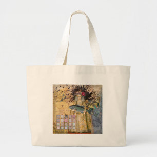 Vintage Vissen Vrouw Gothic Klassieker Grote Tote Bag