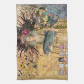 Vintage Vissen Vrouw Gothic Klassieker Theedoek (Verticaal)