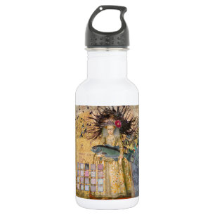 Vintage Vissen Vrouw Gothisch Klassiek Waterfles