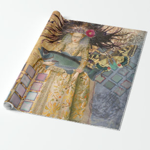 Vintage Vissen Vrouw Gotische Klassieker Cadeaupapier