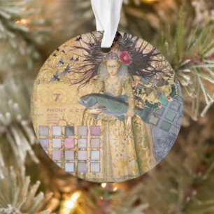 Vintage Vissen Vrouw Gotische Klassieker Ornament