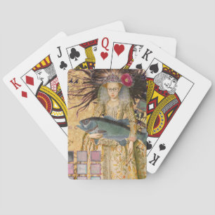 Vintage Vissen Vrouw Gotische Klassieker  Pokerkaarten