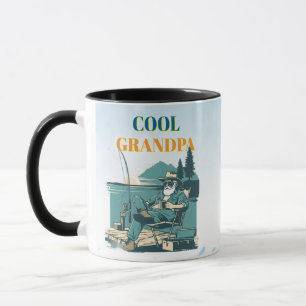 Vintage Visser Op De Steiger Retro Visontwerp Mok