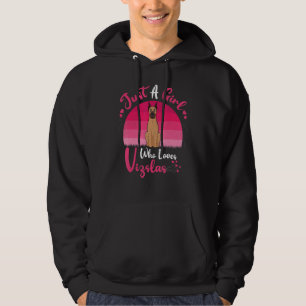 Vintage Vizsla-hond Gewoon Een Meisje Dat Van Viz Hoodie