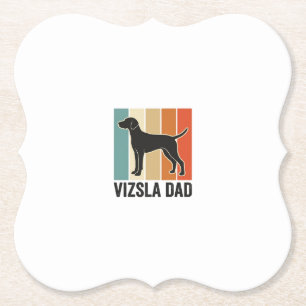 Vintage Vizsla Vader Hond Liefhebber Shirt Ontwerp Kartonnen Onderzetters