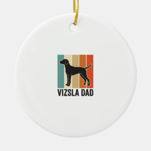 Vintage Vizsla Vader Hond Liefhebber Shirt Ontwerp Keramisch Ornament