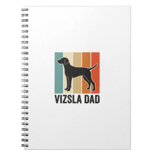 Vintage Vizsla Vader Hond Liefhebber Shirt Ontwerp Notitieboek