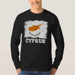 Vintage Vlag Cyprus Land Retro Vlag Cypriotisch T-shirt