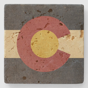Vintage vlag van Colorado Stenen Onderzetter