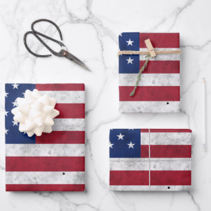 Vintage vlag van de VS rood wit blauw Amerika patr Inpakpapier Vel