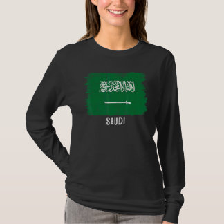 Vintage vlag van Saudi-Arabië Saudi & trots op mij T-shirt