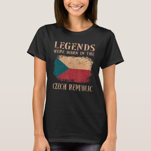 Vintage vlag van Tsjechië T-shirt (Voorkant)