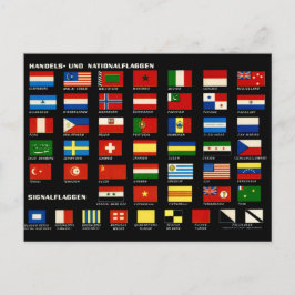 Vintage Vlaggen van de Wereld Ansichtkaart Briefkaart