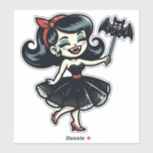 Vintage Vleermuis Cutie Sticker (Vel)