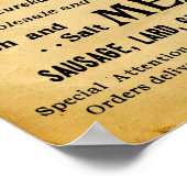 Vintage-vleesmarkt aankoopbord poster (Hoek)