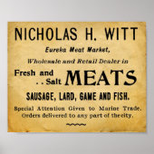 Vintage-vleesmarkt aankoopbord poster (Voorkant)