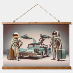 Vintage vleugeldeur auto hangend wandkleed