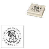 Vintage Vleugelige Leeuwin Vrouw Aangepaste Biblio Rubberstempel (Gestempeld)