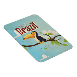 Vintage vlieg naar Brazilië Toekan Reisposter Magneet