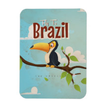 Vintage vlieg naar Brazilië Toekan Reisposter