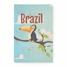 Vintage vlieg naar Brazilië Toekan Reisposter
