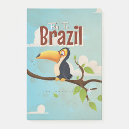 Vintage vlieg naar Brazilië Toekan Reisposter Post-it® Notes