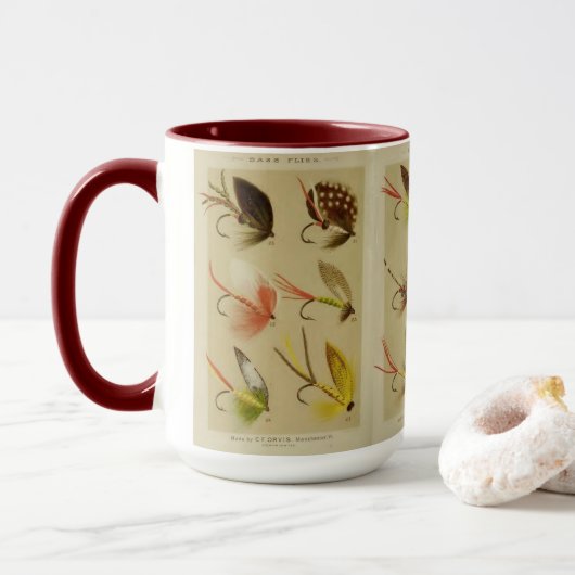 "Vintage Vliegen Visser" Mok (Met donut)