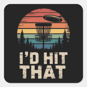 Vintage Vliegende Disc Golf Ik Sla Die Grappige Go Vierkante Sticker