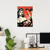 Vintage Vliegende Schotels Pin-up Poster (Thuiskantoor)