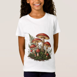 Vintage Vliegenzwam Paddenstoel Illustratie T-shirt