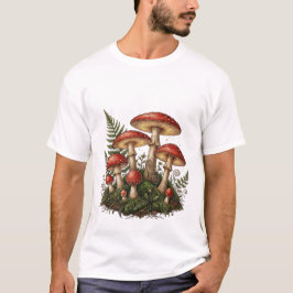 Vintage Vliegenzwam Paddenstoel Illustratie T-shirt