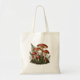 Vintage Vliegenzwam Paddenstoel Illustratie Tote Bag