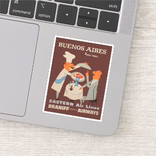 Vintage vliegreis Buenos Aires Argentina Sticker