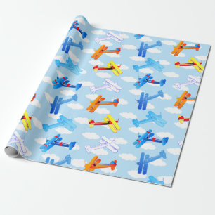Vintage Vliegtuig Aviator Luchtvaart Luchtmacht Pi Cadeaupapier