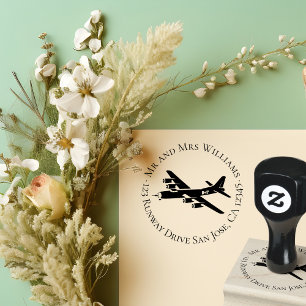 Vintage Vliegtuig B-17 Flying Fortress Luchtvaart Rubberstempel