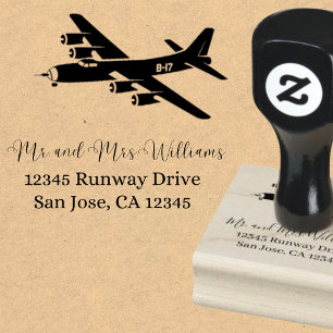 Vintage Vliegtuig B-17 Flying Fortress Luchtvaart Rubberstempel