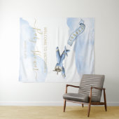 Vintage Vliegtuig Baby Shower Achtergrond Wandkleed (In Situ (horizontaal))