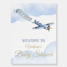 Vintage Vliegtuig Baby Shower Welkom Bord